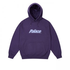 Palace Border Logo Purp Hoodie | HZLJ-69710