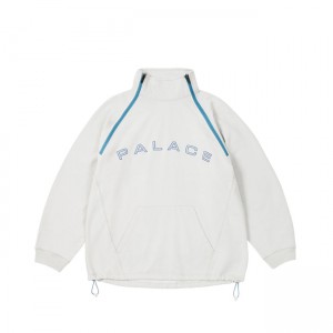 Palace Double Zip Funnel Concrete Sweatshirts | ECJV-51942