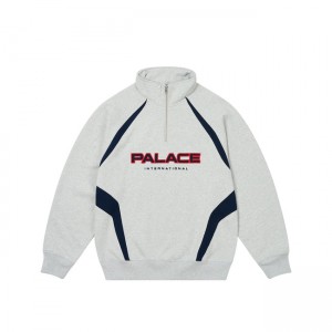 Palace International 1/4 Zip Marl Sweatshirts | GDFB-58149