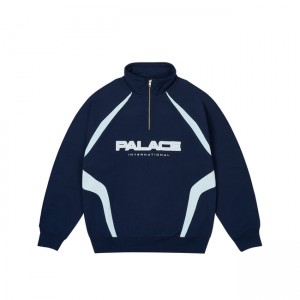 Palace International 1/4 Zip Sweatshirts | HVDA-74586