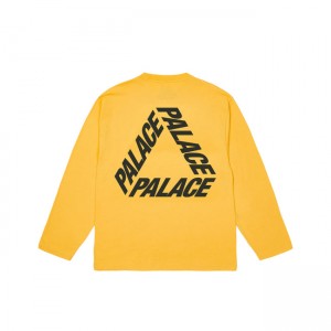 Palace P3 Longsleeve Nectar T-shirts | UVAN-30847