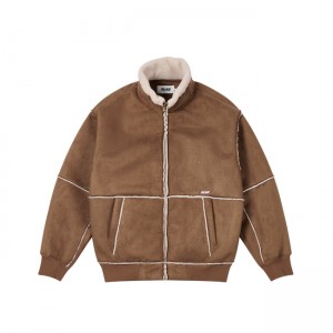 Palace Sherpa Faux Suede Funnel Caked Jackets | IWHK-79652