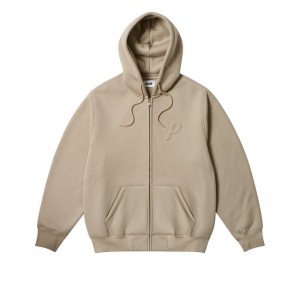 Palace Thermal Embossed P3 Zip Stoney Hoodie | ORNF-56239