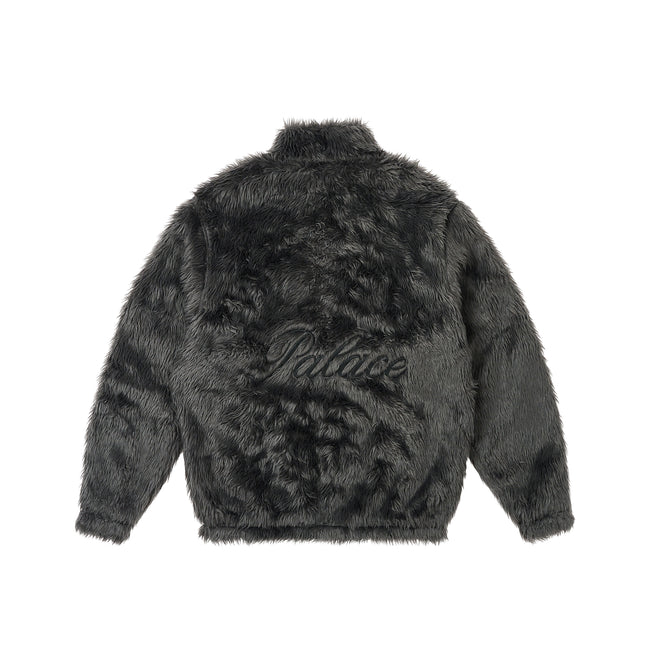 Palace Furry Zip Funnel Coal Jackets | DZLT-15346