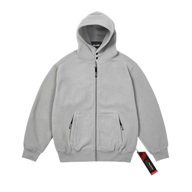 Palace Polartec Lazer Zip Concrete Hoodie | OBHK-56429