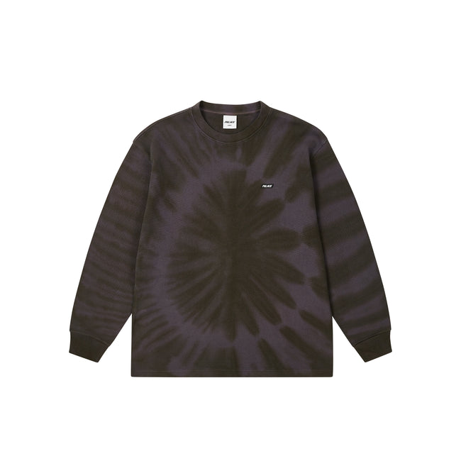 Palace Tie-dye Waffle Longsleeve Coal Tops | FELM-57928